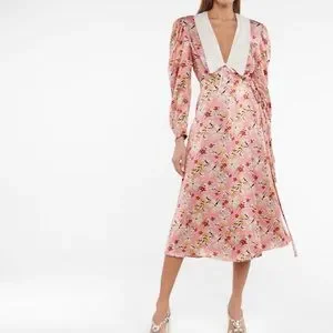 Miu Miu | Dresses | New 240 Miu Miufloral Satin Sabl Wrap